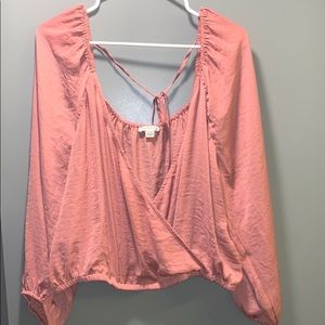 American Eagle Silky Long Sleeve Crop Top